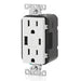 Leviton Decora 18W USB-A/C Wall Outlet, 15A TR Receptacle, Wallplate not included, BAC15-W White