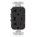 Leviton Decora 18W USB-A/C Wall Outlet, 20A TR Receptacle, Wallplate not included, BAC20-E Black