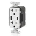 Leviton Decora 18W USB-A/C Wall Outlet, 20A TR Receptacle, Wallplate not included, BAC20-W White
