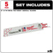 Milwaukee 6" 14 TPI TORCH™ SAWZALL® Blade for Medium Metal (5 PK)