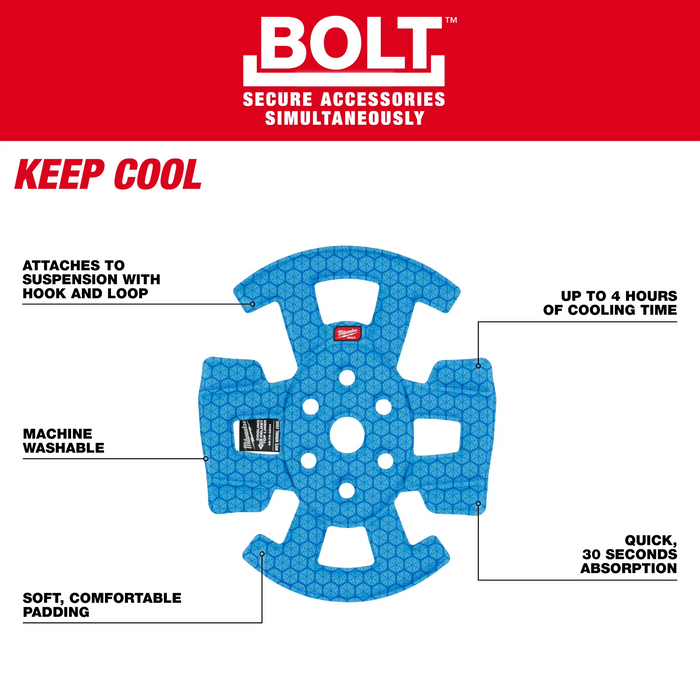 Doublure rafraîchissante pour casque de sécurité Milwaukee BOLT™, modèle 48-73-4544