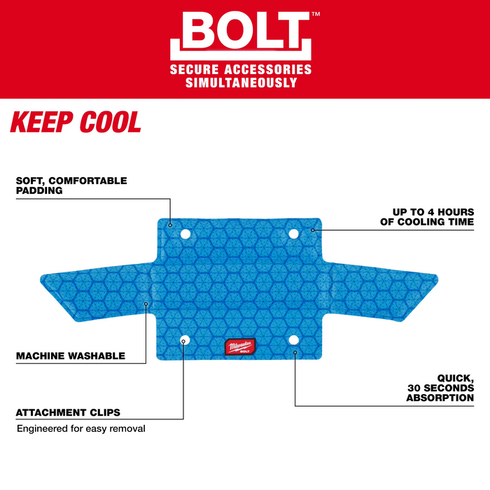 Bandeau anti-transpiration rafraîchissant pour casque de sécurité Milwaukee BOLT™, modèle 48-73-4542