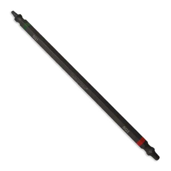 RAck-A-Tiers #1 Green & #2 Red Robertson Square Double Ended Impact Bit, 4" long, Model 70214RG