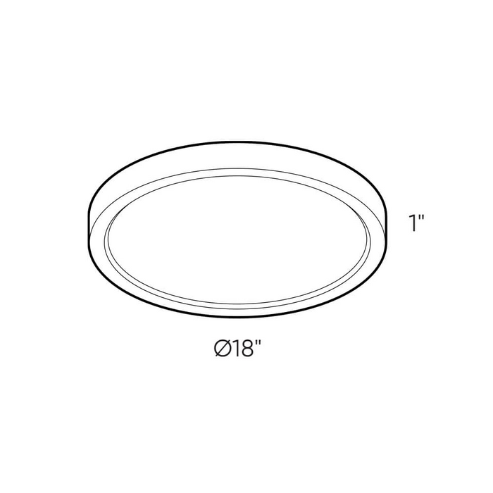 Dals Lighting White 18" Round Flush Mount, Model CFLEDR18-CC-WH*