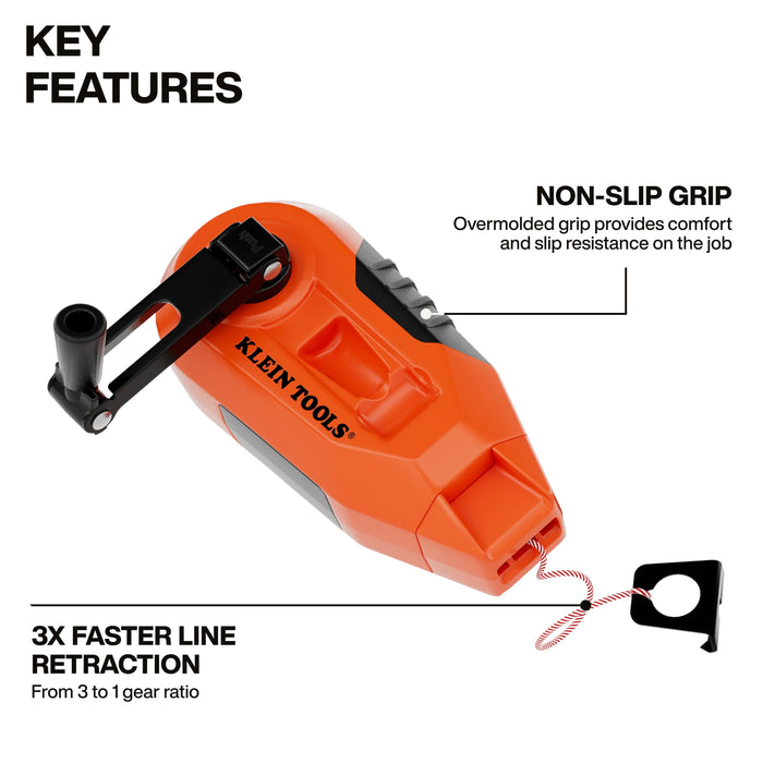 Klein Tools Slim Chalk Reel, 30-Foot