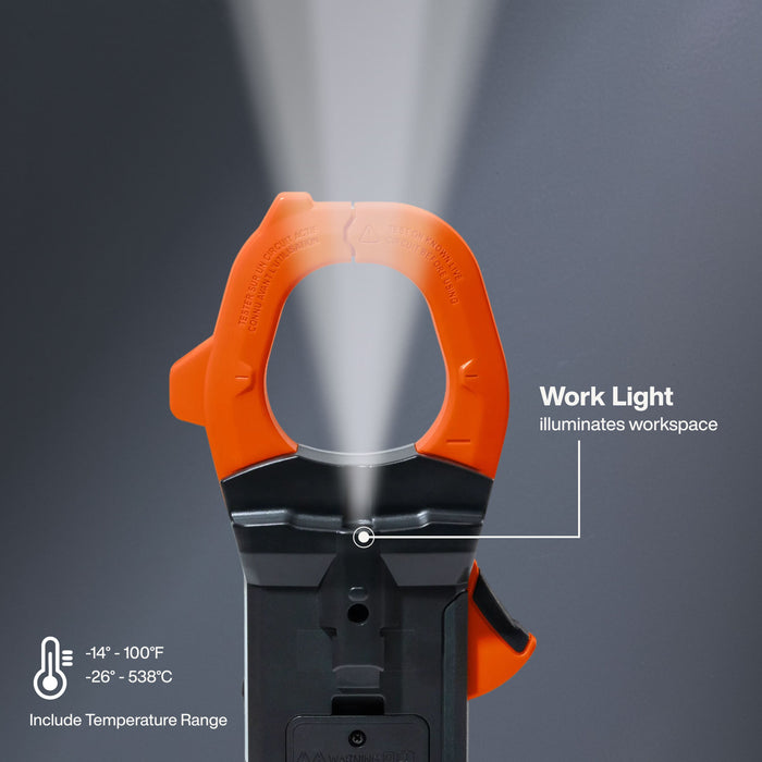 Klein Tools 2000A AC/DC Auto-Ranging TRMS Clamp Meter with Worklight