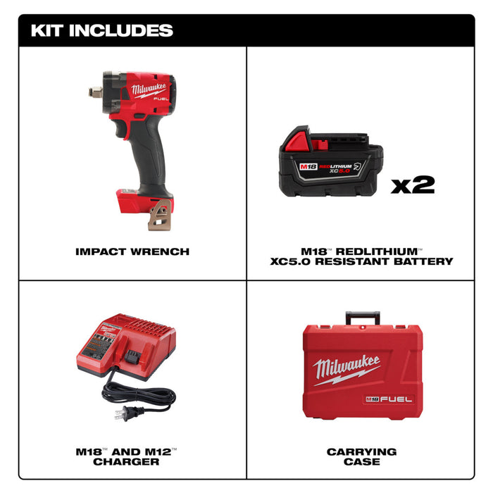 Milwaukee M18 FUEL™ 1/2" Compact Impact Wrench w/ Friction Ring Kit
