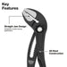Klein Tools Straight Jaw Quick-Adjust Pump Pliers, 12-Inch