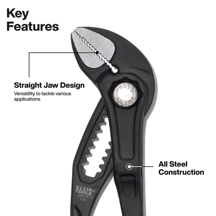 Klein Tools Straight Jaw Quick-Adjust Pump Pliers Set, 2-Piece