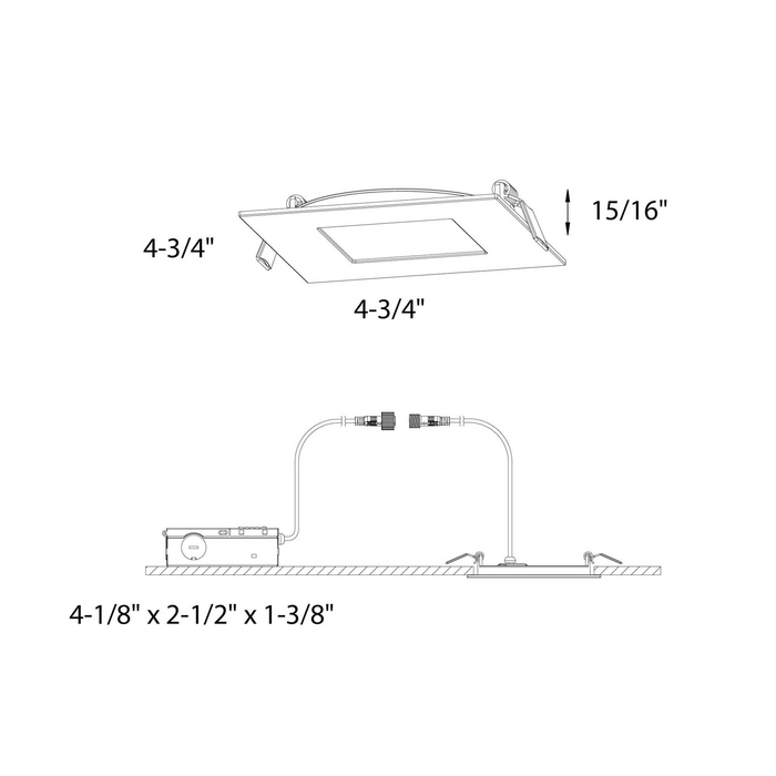 Dals Lighting White Square Color changing 4" Panel Light, Model 5004SQ-CC-WH*