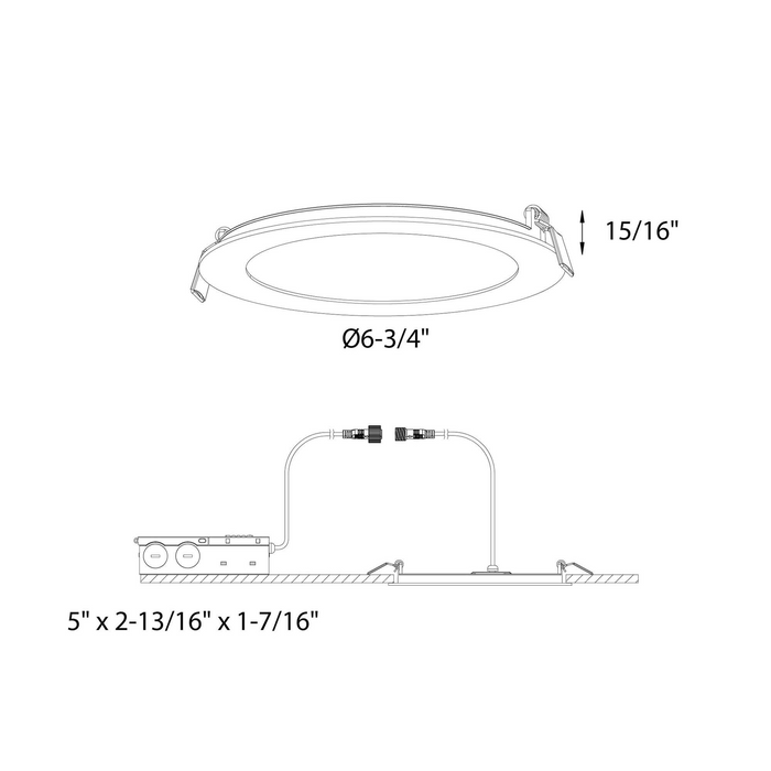 Dals Lighting WhiteColor Temperature Changing 6" Round Panel Light, Model 5006-CC-WH*