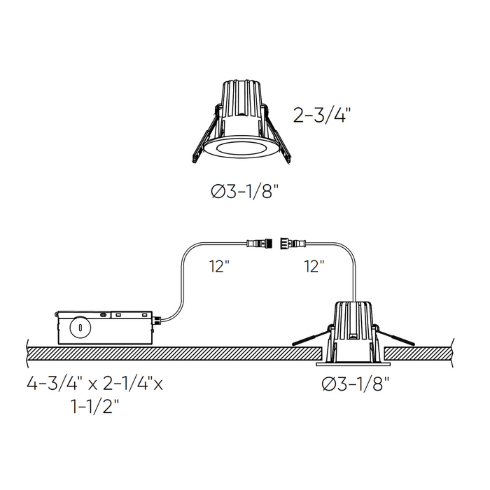 Dals Lighting Black 2" Regressed Downlight, Model RGR2-CC-BK*