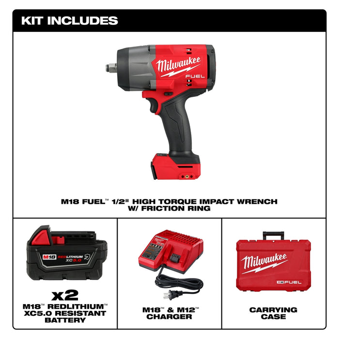 Milwaukee M18 FUEL™ 1/2" High Torque Impact wrench w/ Friction Ring Kit