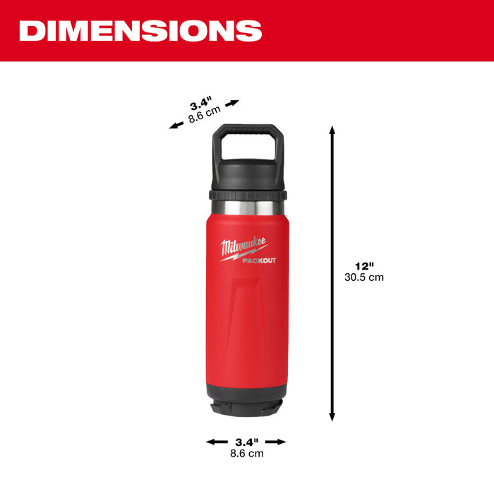 Milwaukee PACKOUT™ 24oz Insulated Bottle with Chug Lid - Red