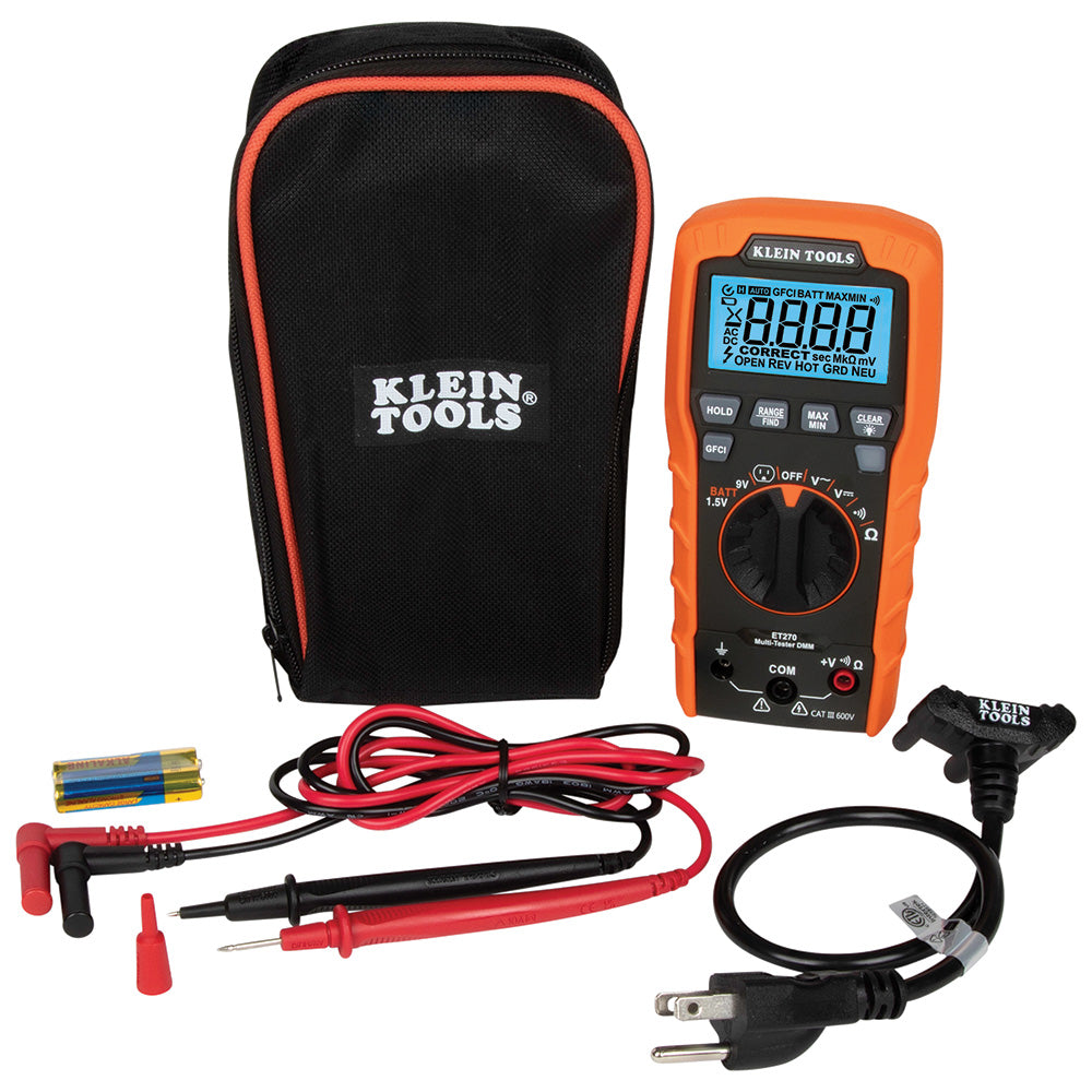 Klein Tools Digital Multi-Tester DMM with Receptacle Tester, Model