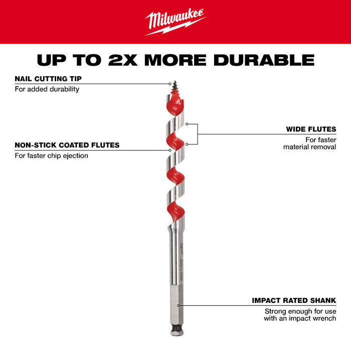 Milwaukee 1-1/4" x 18" Ship Auger Bit