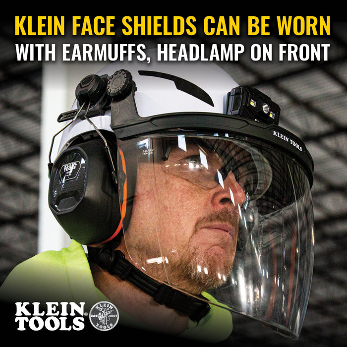 Klein Tools Face Shield, Safety Helmet and Cap-Style Hard Hat, Gray Tint, Model 60473*