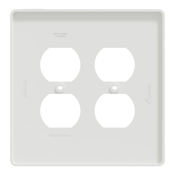 Square D 2 G Mid+ 2 Duplex Outlet Wall Plt Wh