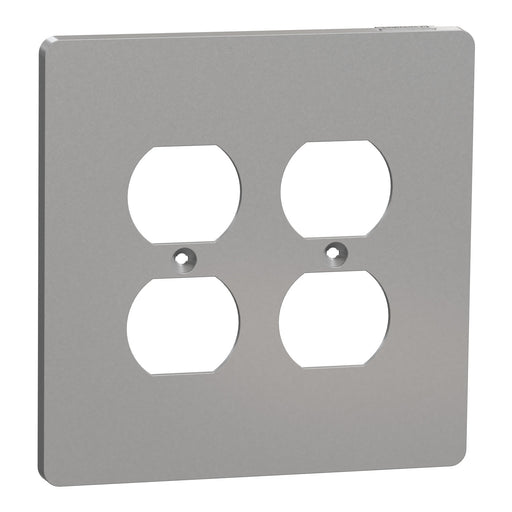 Square D 2 G Mid+ 2 Duplex Outlet Wall Plt Gy