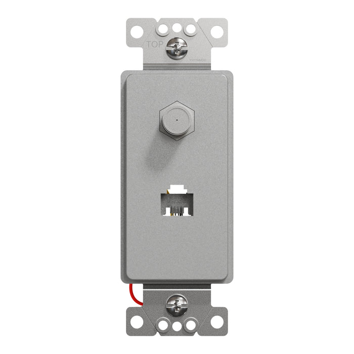 Square D Catv/Tel F/Rj11 4P4C Strap Gy