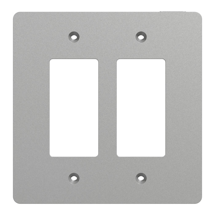 Square D 2 Gang Mid+ Wall Plate Gy