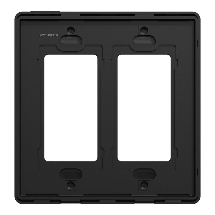 Square D 2 Gang Screwless Matte Wall Plate Bk