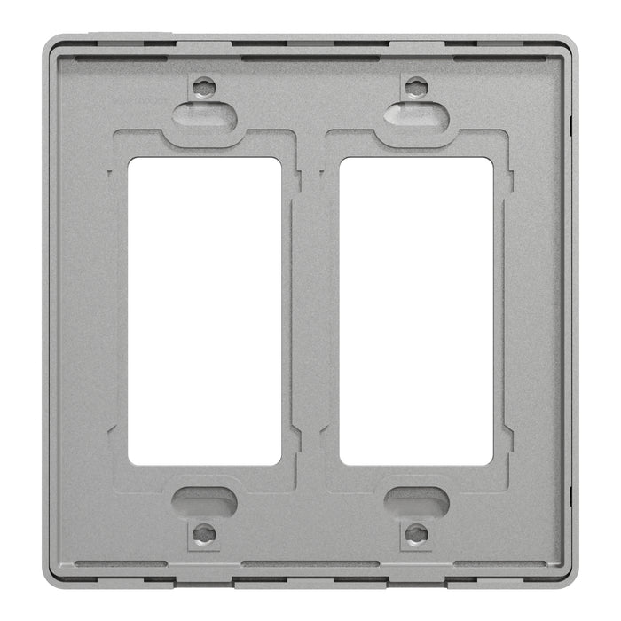 Square D 2 Gang Screwless Matte Wall Plate Gy