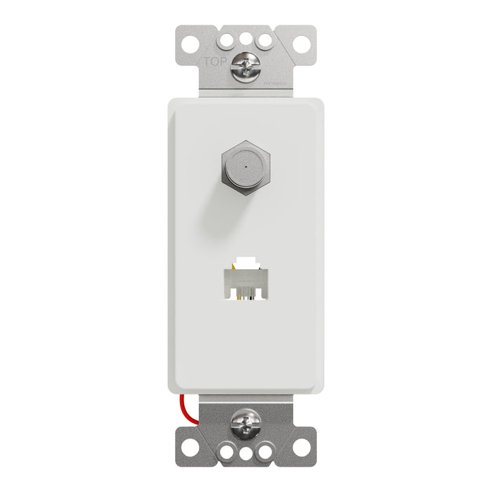 Square D Catv/Tel F/Rj11 4P4C Strap Wh