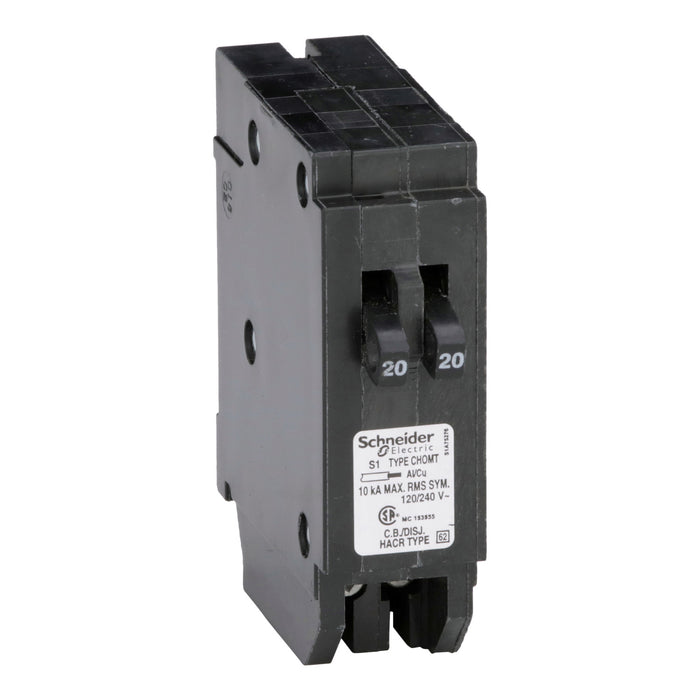 Schneider Electric Miniature Circuit Breaker 120V 20A Chomt2020