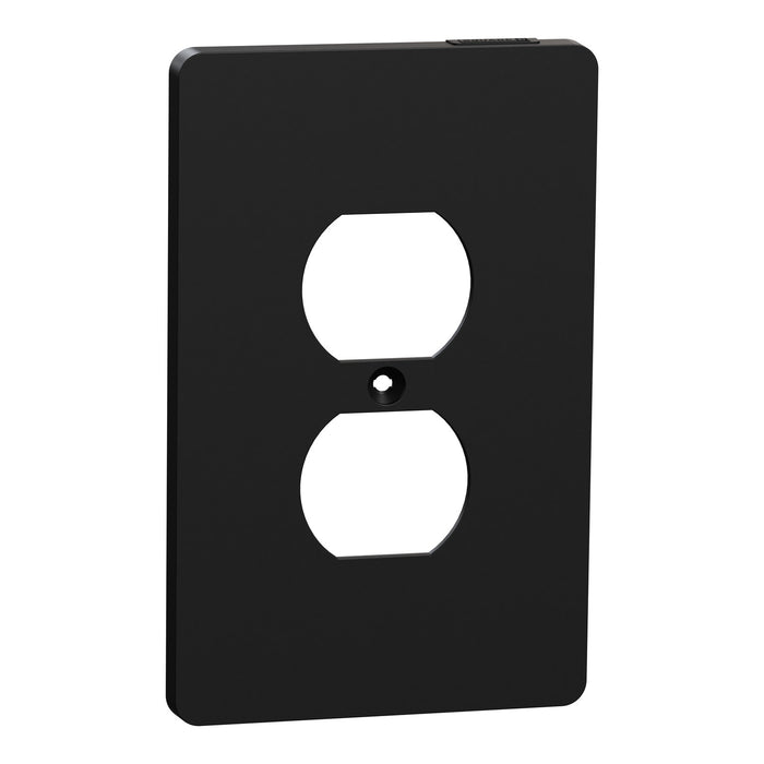 Square D 1 G Mid+ Duplex Outlet Wall Plate Bk