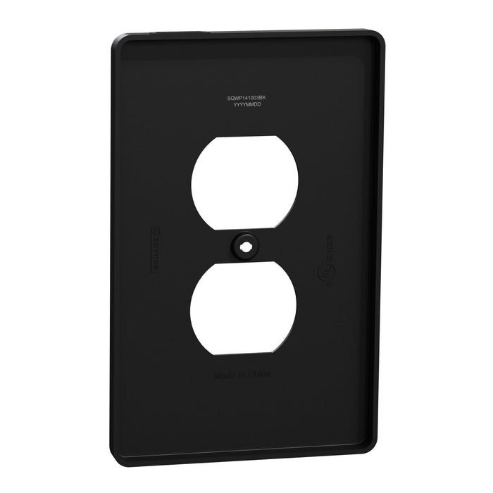 Square D 1 G Mid+ Duplex Outlet Wall Plate Bk