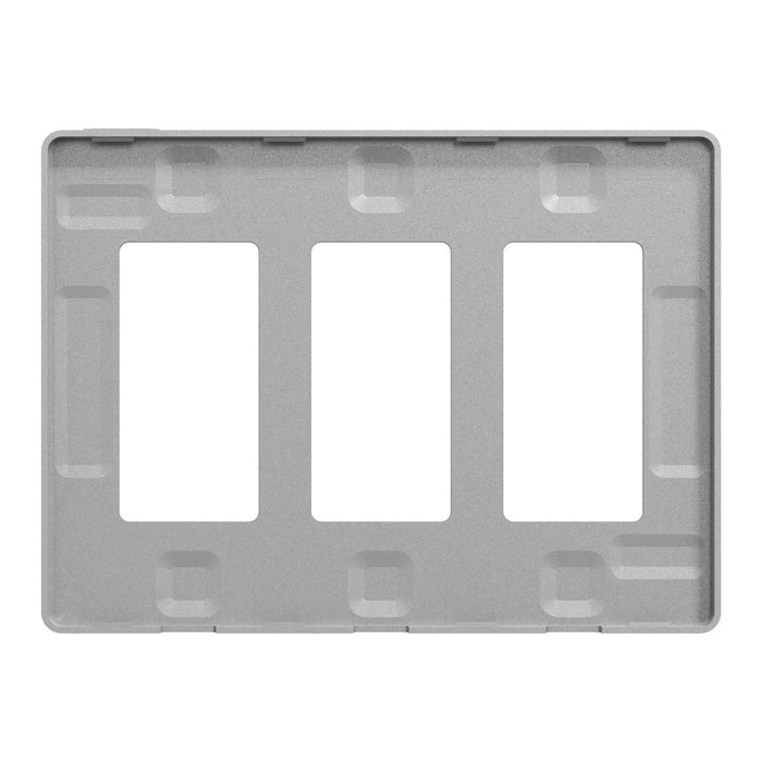Square D 3 Gang Screwless Matte Wall Plate Gy