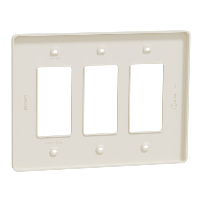Square D 3 Gang Mid+ Wall Plate La