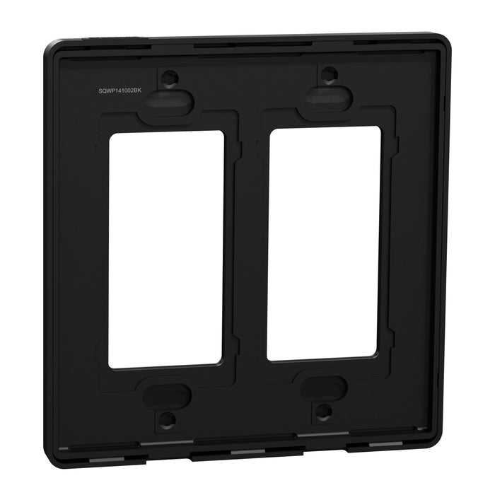 Square D 2 Gang Screwless Matte Wall Plate Bk