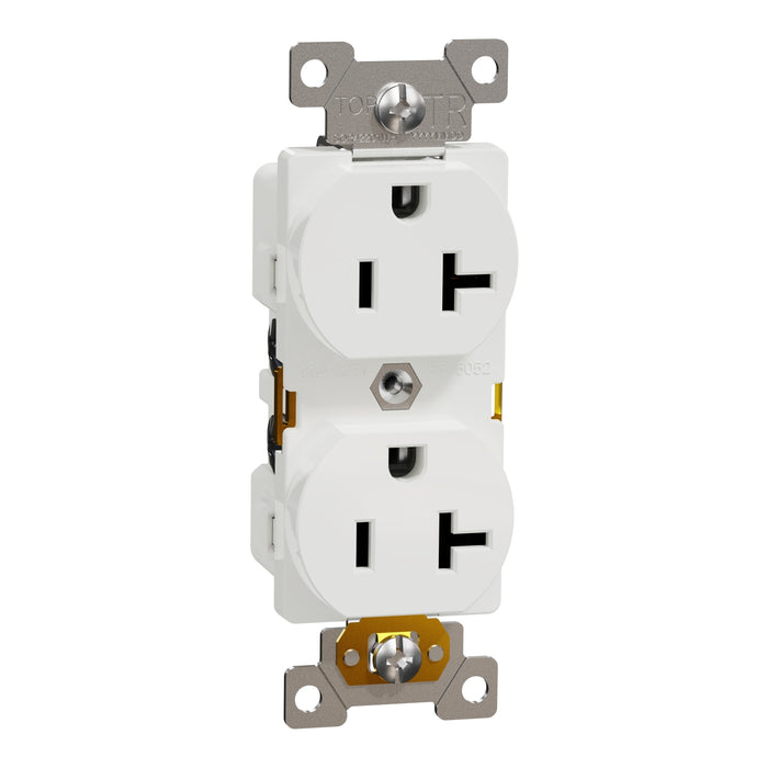 Schneider Electric Tr 20A Duplex Outlet Comm Wh