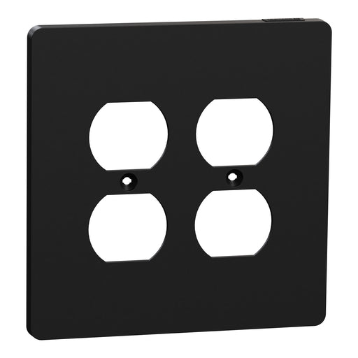 Square D 2 G Mid+ 2 Duplex Outlet Wall Plt Bk