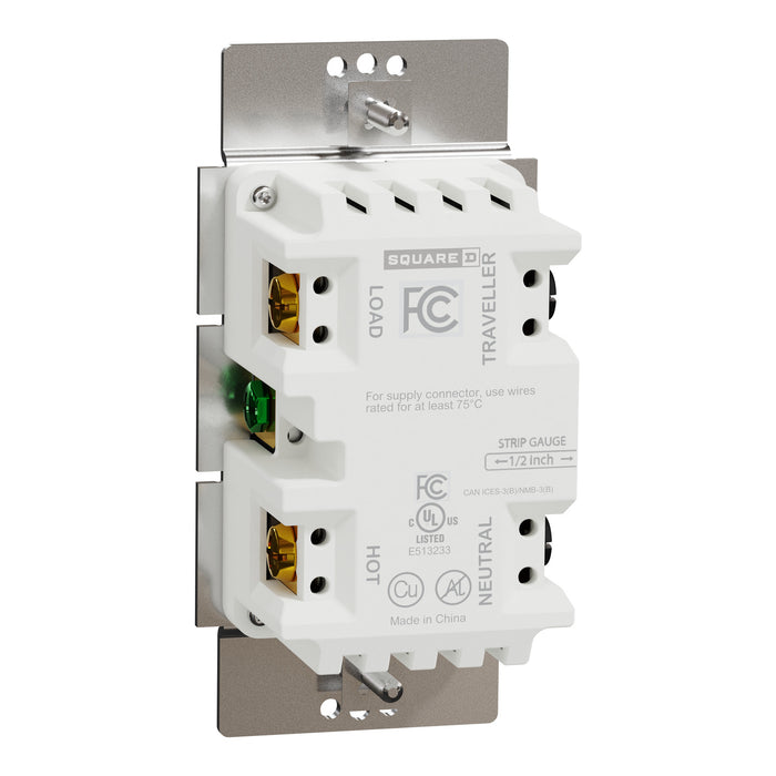 Schneider Electric Rckr Dual-Ld Dim. 600W Resi Sngl Pol Bk