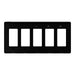 Square D 5 Gang Screwless Matte Wall Plate Bk
