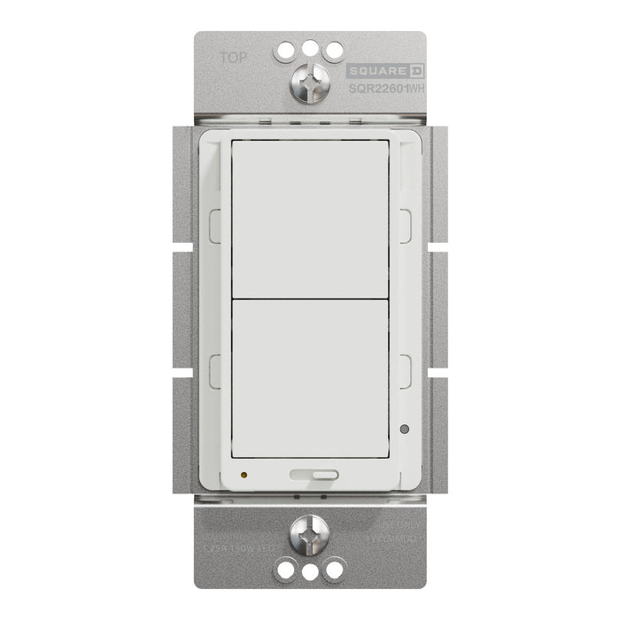 Schneider Electric Rckr Dual-Ld Dim. 600W Resi Sngl Pol Wh