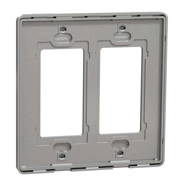 Square D 2 Gang Screwless Matte Wall Plate Gy