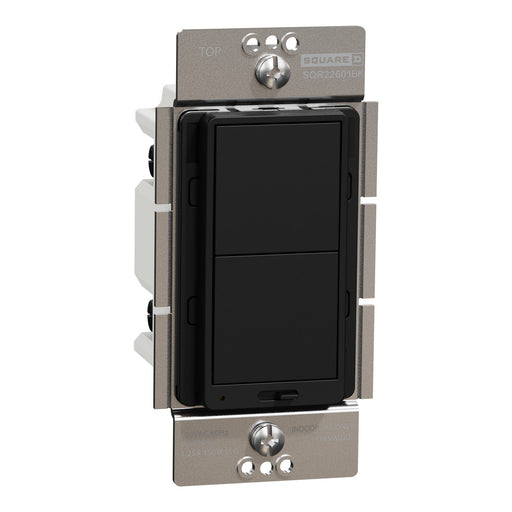 Schneider Electric Rckr Dual-Ld Dim. 600W Resi Sngl Pol Bk