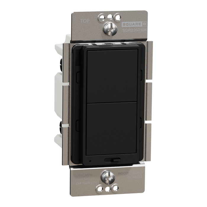 Schneider Electric Rckr Dual-Ld Dim. 600W Resi Sngl Pol Bk