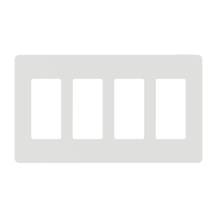 Square D 4 Gang Screwless Matte Wall Plate Wh