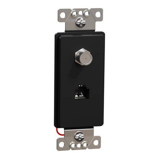 Square D Catv/Tel F/Rj11 4P4C Strap Bk