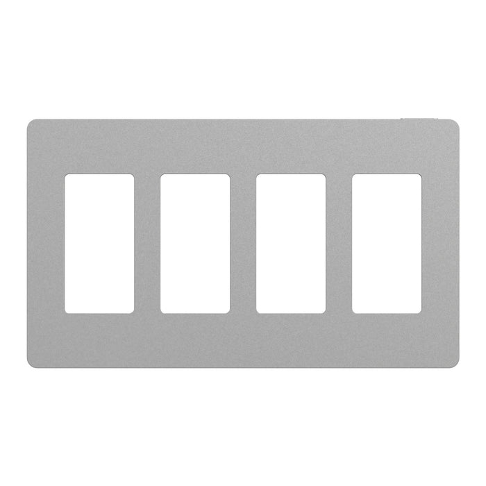 Square D 4 Gang Screwless Matte Wall Plate Gy
