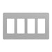 Square D 4 Gang Screwless Matte Wall Plate Gy