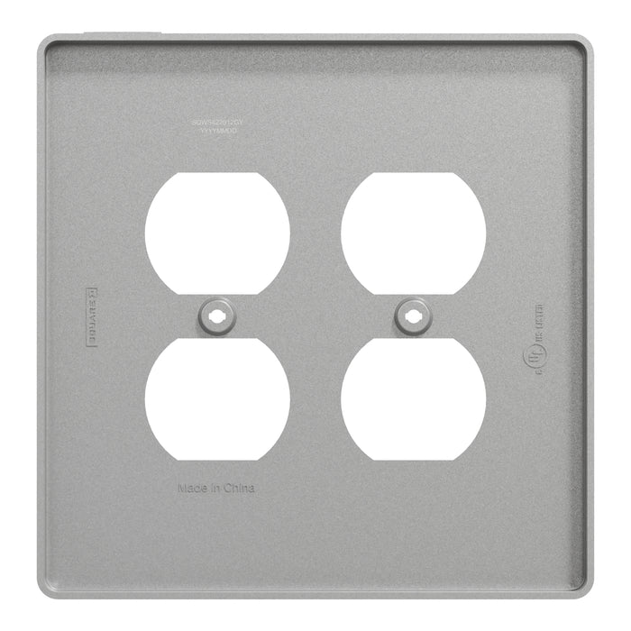 Square D 2 G Mid+ 2 Duplex Outlet Wall Plt Gy