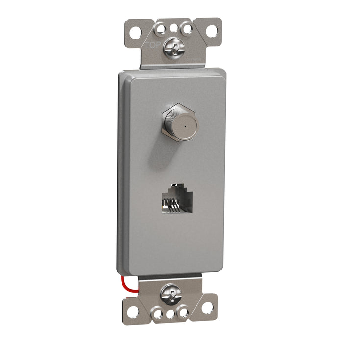 Square D Catv/Tel F/Rj11 4P4C Strap Gy