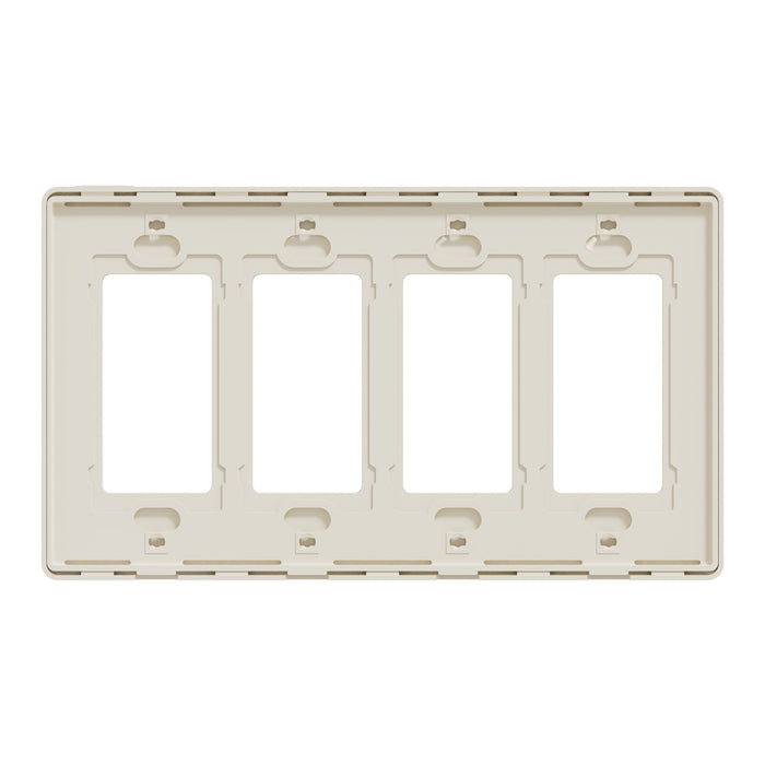 Square D 4 Gang Screwless Matte Wall Plate La