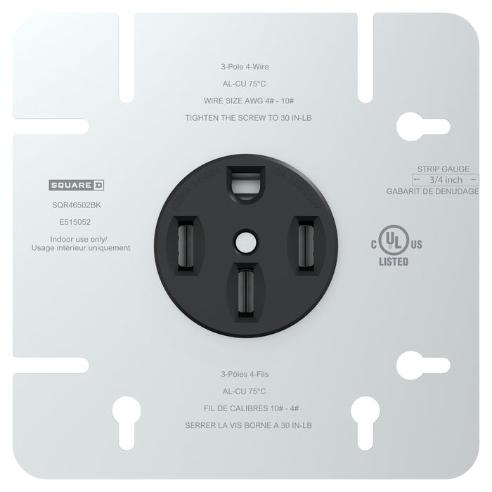 Schneider Electric Range Outlet 50A Nema 14-50 R Can Cvr